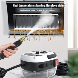 Limpiador de vapor de alta presión, máquina de limpieza portátil de alta temperatura de 2500 W, para muebles de cocina, baño, ventanas, automóviles, con kit de limpieza (color: blanco)