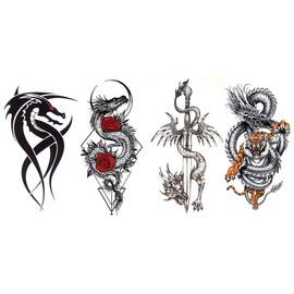 Dragon Tattoos Set of 4 Men's Tattoos