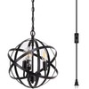 ANYONGLU 3 Light Chandelier Plug in Pendant Hanging Light Globe