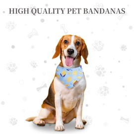 Qxsnuvvlg Luxury Dog Bandanas,Premium & Silky Poly Fabric,Double-Sided Printed Patterns,Suitable for Boys and Girls' Dog Birthday Bandanas(Lemon)