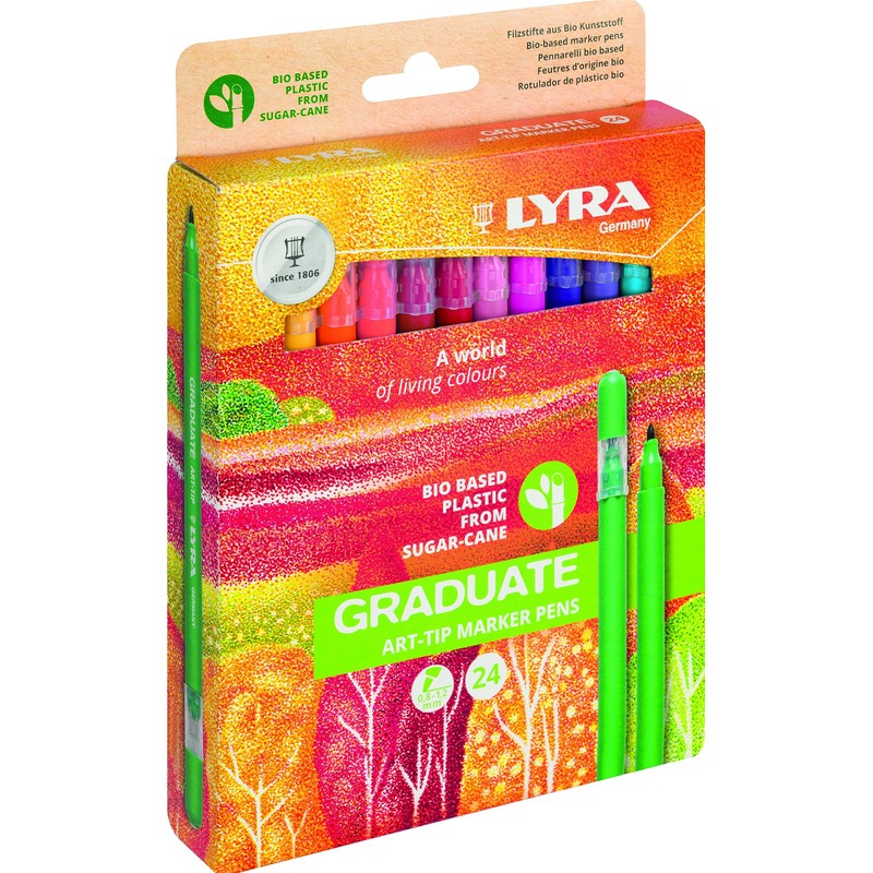 LYRA Graduate Art-Tip Fibre Tip Pens Odourless Water-Based Ink Made