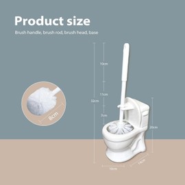 Ceramic Toilet Brush and Holder Set – Elegant Bathroom Decor with Drain Hole Design, Self-Drying Hanging Brush, Round 360° Nylon Bristles for Deep Cleaning – Multi-Purpose Home & Gift (White)