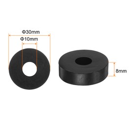 sourcing map Pack of 16 Rubber Spacers 1.2 Inch AD 0.4 Inch ID 0.3 Inch Thick Neoprene Round Vibration Damper Pads Insulator Rubber Washers Bushings for Home Cars Boat Accessories Black