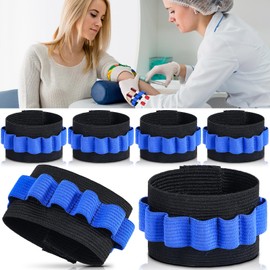 Threlaco 6 Pack Phlebotomy Tube Holder Wristband Nurse Gift,Blue | Holds 8 tubes,Hands free use,Secure wrist strap,Easy blood draws,Nurse gift