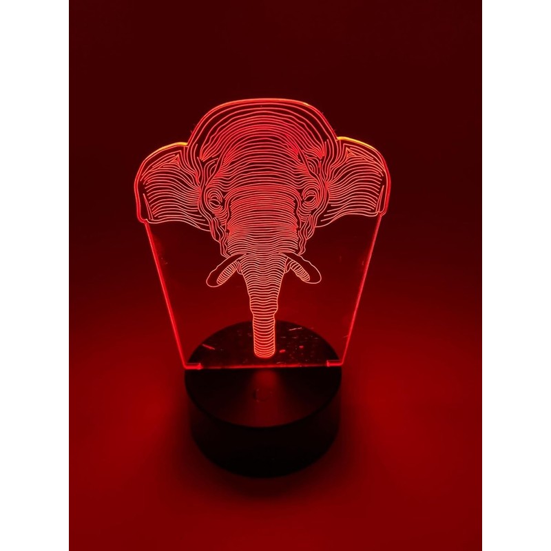 POGSTER 3D Elephant Lamp – 7-Color Changing LED Night Light