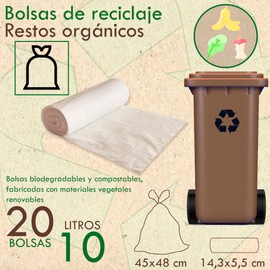 4 Rolls of 20 Bin Liners (80 Bags) Biodegradable and Compostable 10L Capacity