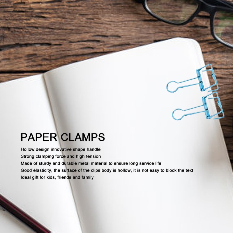50Pcs Hollow Binder Clips Metal Paper Binder Clips for Documents