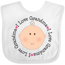 inktastic I Love Grandma Baby Shower Baby Bib White 1095b