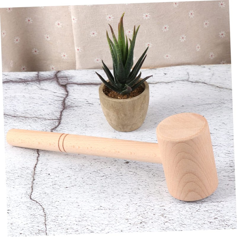 TOVINANNA Solid Wood Carving Hammer Crab Mallets Wood Hammer Food