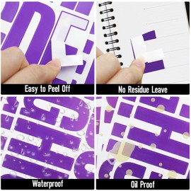 3 Inch Vinyl Letter Stickers, CMBBZZY Large Alphabet Stickers for Mailbox and Outdoor Signs, Waterproof & No Residue Leave(6 Sheets Purple)