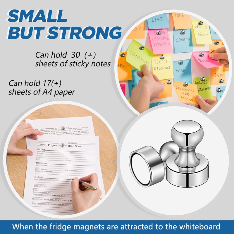 LOVIMAG Magnets for Whiteboard, 40pcs Strong Refrigerator Magnets, Neodymium Fridge