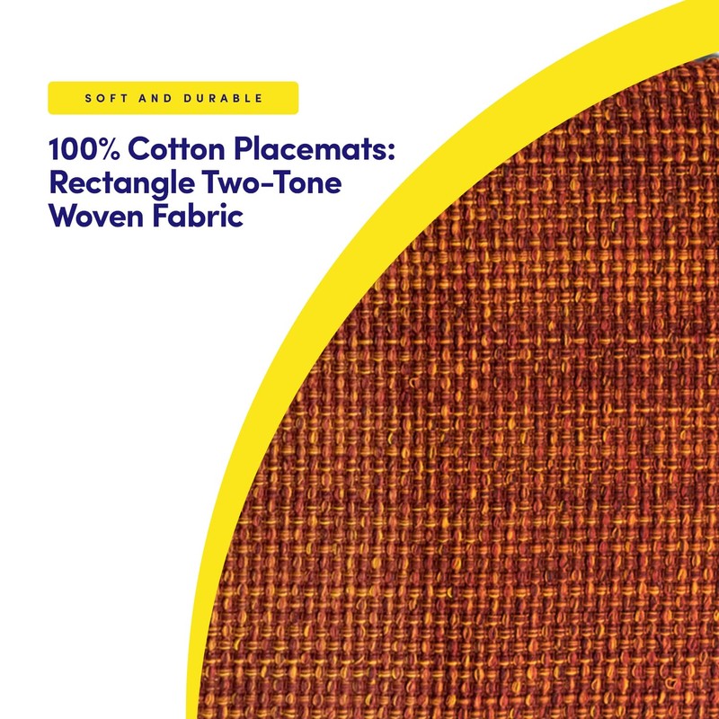 Sweet Home Collection Trends Two Tone 100% Cotton Woven Placemat
