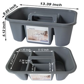 MINDFARGE Portable Heavy Duty Compartment Storage Shower Caddy Basket, Large Shower Tote with Handle, Cleaning Supplies Caddy, Multi-Purpose Organizer for Bathroom, Dorm, Garden, Tool (Blue, 1 Pack)