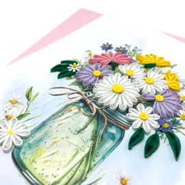 TUMYBee Get Well Soon Greeting Card, Flower Card for Get Well Soon, Speedy Recovery Card, Feel Better Card, 3D Quilling Card for Mom, Daughter, Grandma, Friend, Boss, Love with Envelop (Daisy)