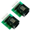 Teansic 2PCS RJ11 Connector with PCB Board,RJ11 6P6C Breakout Board