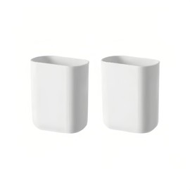 FANBODTA 2-Pack Stick-On Wall Mount Remote Holder - No Drill, Damage-Free Adhesive for TV/AC Remotes, Phones, Pens, for Bathroom Kitchen Office - Fits Any Decor, White (Easy Install, Space-Saver)