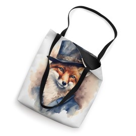 Fox With A Detective Hat. Fox Wearing Detective Hat, Animal Tote Bag