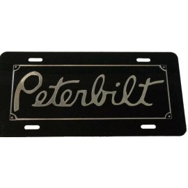 BLVD Peterbilt Classic black laser engraved license plate