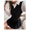 Milumia Women's Cable Knit V Neck Sweater Vest Sleeveless Ribbed