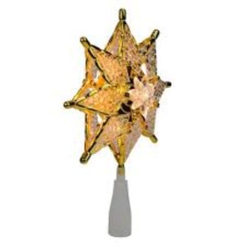 Northlight 8" Amber Mosaic Star Christmas Tree Topper - Clear Lights