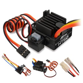 HITEC HT60 (Tamiya Type Connector) Waterproof Brush Motor ESC 61169 Amp Brush Motor Speed Controller RC Car RC 1/10 1/12 1/16 On-Road Off-Road Short Course Buggy Crawler Boat 61169