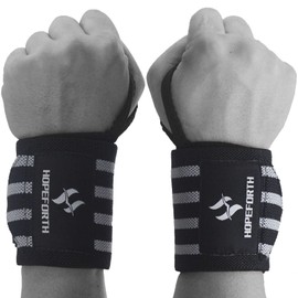 HOPEFORTH Wrist Wraps 2 Pack Support Braces 18" Professional Grade with Thumb Loops Powerlifting Strength Training Bodybuilding Weightlifting Crossfit Men Women