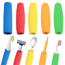 Pack of 5 EVA Foam Grip Hoses, 5 Colours Non-Slip - Soft Grip Aid for Pens, Cutlery & Tools - Washable EVA Foam Tubes Universal Grip Protector