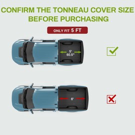 AUTOSAVER88 Soft Roll Up Truck Bed Tonneau Cover Compatible with 2016-2023 Toyota Tacoma (Excl. Trail Edition) 5ft Bed with Deck Rail System