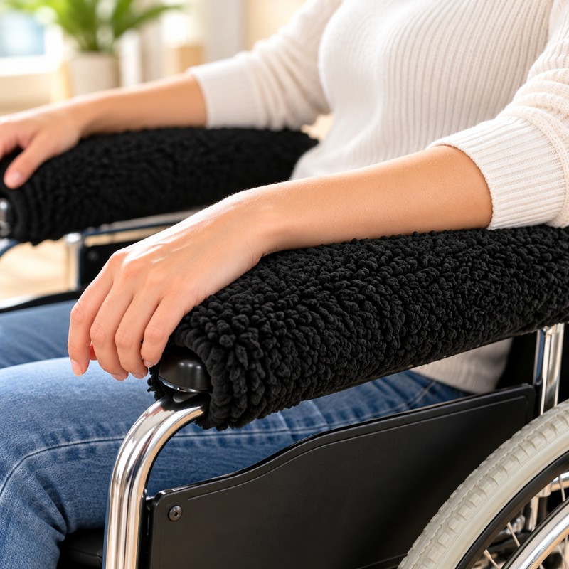 Wheelchair Armrest Covers for Daily Comfort – Soft Plush Chair