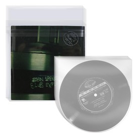 sdroceRyaM 7 Inches Vinyl Record Inner Sleeves and Outer Sleeves Anti-Static Plastic Protective Sleeves for EP Vinyl Record, 100pcs