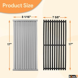BQMAX 17" Cooking Grate & Grill Emitter Replacement Parts for Charbroil TRU Infrared 3 Burner Grill 463355220 463342420 463342620 463242515 463242516 463243016 for Charbroil Grill Replacement Parts