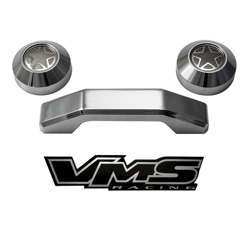 VMS RACING Chrome Windshield Bumper Rests and Footman Loop Bar