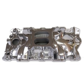 JGhyperX 2701 Intake Manifold Aluminum Dual Plane Compatible with Chevy Small Block SBC 305 327 350 383 1955-86 262-400 V8 Engine Polished