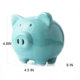 Blue Piggy Banks, Piggy Bank for Girls Boys Kids A New for White Piggy Bank for Boys,Girls,Kids,Adult Coin Bank (Blue) (BLUE1)