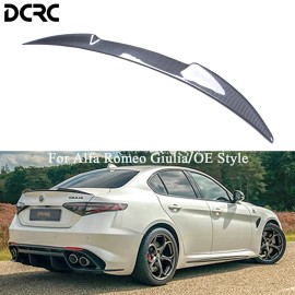 For Alfa Romeo Giulia 952 OE Style Real Carbon Fiber Rear Spoiler Trunk Wing 2015-2021Size: 136*10*35, Color: Carbon Fiber
