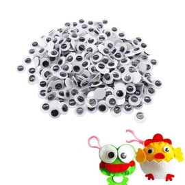 500pcs 12mm Round Wiggle Googly Eyes Self Adhesive Animal Eyes Arts Craft Supplies Party Decorations