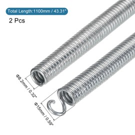 MECCANIXITY Spring Tube Bender OD 15mm/0.59" Steel Spring Pipe Copper Tubes 1100mm/43.31" Long for 3/4" Copper Pipe(19mm) in Home Renovations,Electrician Wiring Bending(insert-pipe use) 2PCS