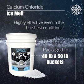 Home and Country USA 40 lb Pail - Calcium Chloride Pellets for Ice Melt - Fast-Acting & Safe on Surfaces - Ideal for Driveways, Sidewalks, and Entryways