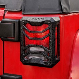 Tyger Auto TG-TG7J83338 Tail Light Guards Covers Compatible with 2007-2018 Jeep Wrangler JK (Not for JL) | Textured Black | Cast Aluminum Alloy | Powder Coated