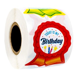 Birthday Ribbon Stickers / 250 Birthday Stickers for Kids / 1 5/8" x 2" School Today is My Birthday Labels