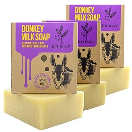 SNOAP Donkey Milk Bath Soap - Bath Soap for Women - Unscented Bath Soap Bar - Bar Soap - Handmade Bath Soap Bar - Soap Bar - Men Bar Soap (3 Pack)