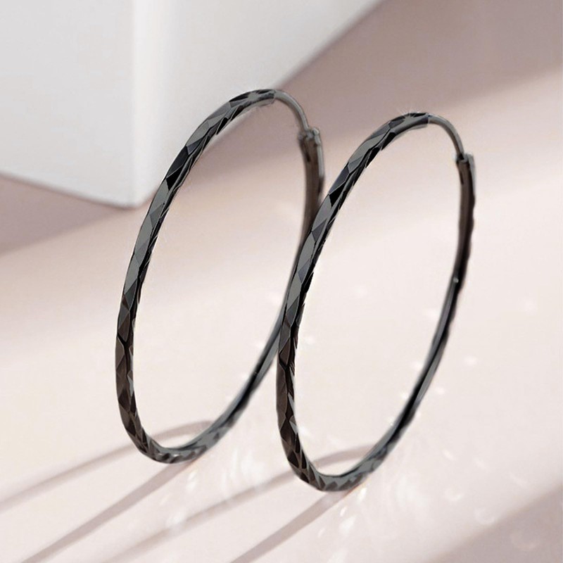 YFN Hoop Earrings Sterling Silver Polished Round Circle Endless Earrings