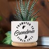 DecStic Promoted to Grandma Planter Ceramic Lettering Saying Round Flower