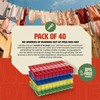 PORTENTUM Recycled Plastic Clothes Pegs, Pack of 40, Multicoloured, Environmentally