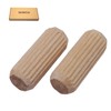 SKIR'CO (Pack of 100) Wooden Dowels 10x25mm Grooved Wood Dowels