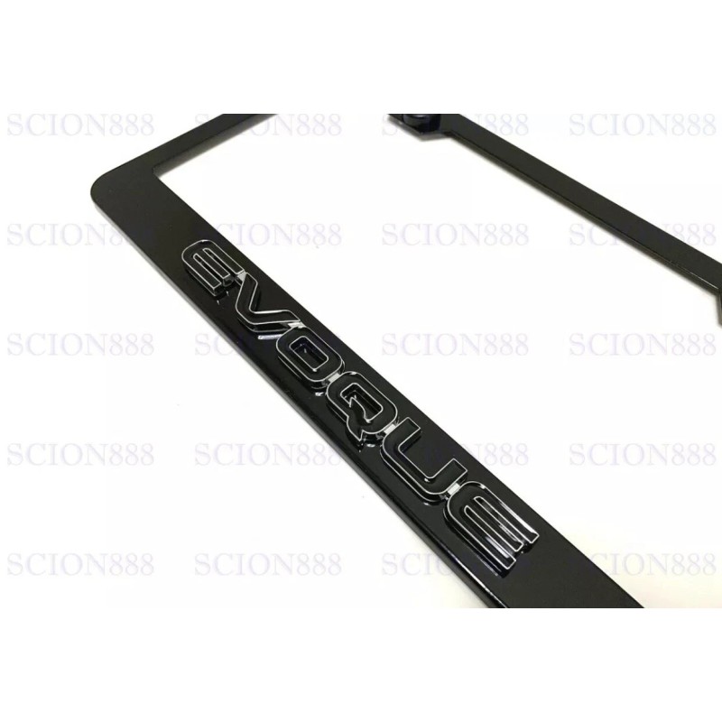 License Plate Frame 1pc 3D EVOQUE Emblem Badge BLACK Stainless