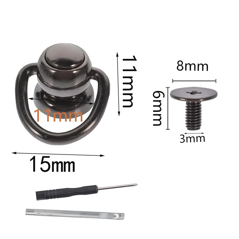 RXKFIGX 20 Pieces Rivets for Leather Ring Rivets with Ring