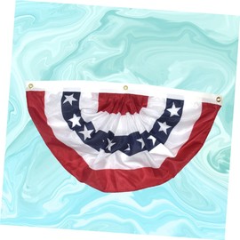 Levemolo America Semicircle Flag Durable Polyester Hanging Fan Flag for Patriotic Celebrations for Parties Porches Doors and Fences Decoration for America Day Events