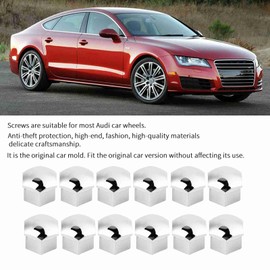 20pcs 17mm Wheel Nut Rim Cover, Nylon Anti-Theft Cover Dust Cover Protective Caps Original Standard Nut Cover for Wheel Screw Protection (Silver)