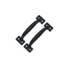 QCAA Door Pull, 6-1/2", Steel, Black Coated, 2 Pack, Made